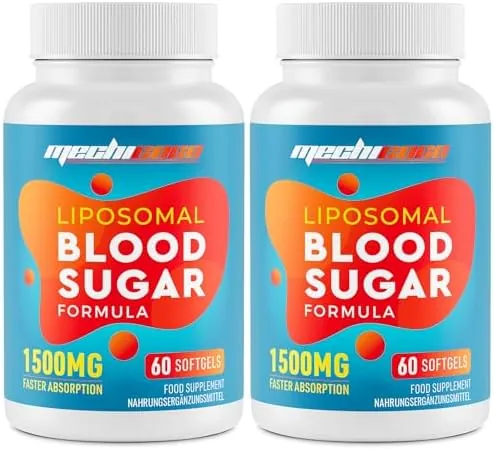 Liposomal Blood Sugar Supplement 1500mg(2 Packages) - Supports GLP-1 High Strength Antioxidant AMPK Activator High Absorption Cardiovascular Heart No Gluten No Soy