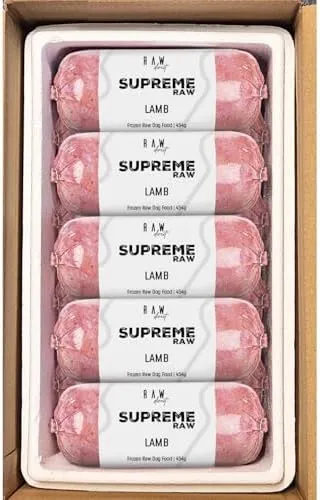 RAW DIRECT Supreme Raw Frozen BARF Dog Food - 454g Rolls - Variety Flavours – Box of 10, 20, 30 Rolls - Premium Natural Barf Raw Diet - High-Protein, Grain-Free & Nutrient-Rich (10, LAMB COMPLETE)