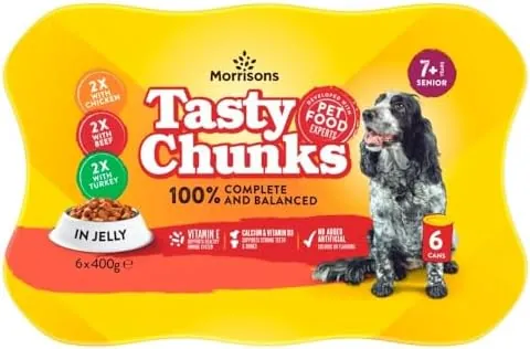 Morrisons Senior Dog Food Meat Chunks In Jelly, 6 x 400g