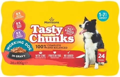 Morrisons Worker Dog Food Meat Chunks In Gravy 24 x 400 g