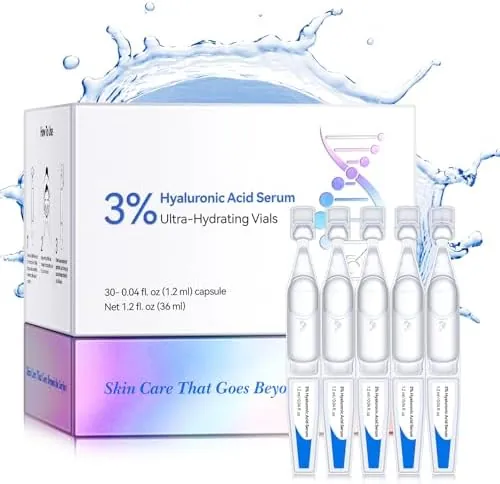 Hyaluronic Acid Deep Moisturizing Serum,30pcs Hyaluronic Acid,With Moisturizing,Hydrating Effect,Lighten The Wrinkles,Improve Skin Elasticity And Brightness,Effectively Improve The Dryness,Roughness