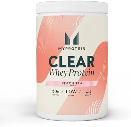 Myprotein Clear Whey Protein Isolate Powder - Peach Tea - 488g - 20 Servings - Cool and Refreshing Whey Protein Shake Alternative - 20g Protein and 4g BCAA per Serving