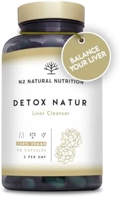 Milk Thistle Detox Complex (38:1) 6840mg with Artichoke, Choline, NAC, and More. Liver Cleanse Detox and Repair, with, Vitamin B, Selenium and Burdock. 90 Capsules. Vegan. CE. N2 Natural Nutrition