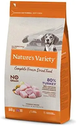 Natures Variety Dog Adult Freeze Dried Pure Whole Food Turkey 840Gm
