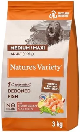 No Grain Dry Food for Medium & Maxi Dogs with Salmon - 3kg