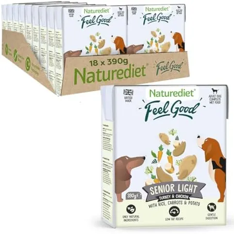 Naturediet - Feel Good Wet Dog Food, Natural and Nutritionally Balanced, Senior-Lite, 390g (Pack of 18)