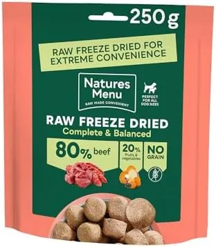 Natures Menu Freeze Dried Complete & Balanced Dog Food Nuggets - Beef - 250g