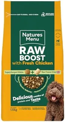 Natures Menu Raw boost Dry Food for Dogs with Fresh Chicken - 1,5kg