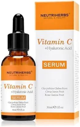 Neutriherbs Vitamin C Brightening Serum, Niacinamide Serum For Face, 30ML-Vit C Hydrating Booster with Hyaluronic Acid, Reduces Dark Spots