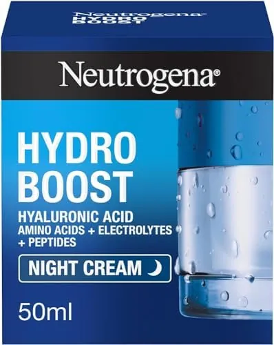 Neutrogena Hydro Boost Night Face Cream (1x 50ml), Night Cream with Hyaluronic Acid, Advanced Hydration for 72 Hours, Suitable for All Skin Types Including Sensitive