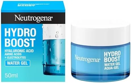 Neutrogena Hydro Boost Water Gel (1x 50ml), Oil-Free Face Cream with Hyaluronic Acid, Amino Acids and Electrolytes, Lightweight Face Care with 72 Hour Hydration, For Acne-Prone and Sensitive Skin