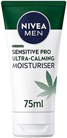 NIVEA MEN Sensitive Pro Ultra Calming Moisturising Cream (75ml), Face Care Moisturiser Enriched with Hemp Seed Oil and Vitamin E for Stress-Minimising Skin Care