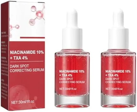 2pcs Dark Spot Correcting Serum, 10% Niacinamide+ 4% Tranexamic Acid, for Acne Scars, Post-Acne Marks, Hyperpigmentation and Even Skin Tone, Fragrance-Free