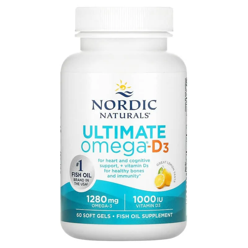 Nordic Naturals Omega-3 D3 Softgels 60 Count