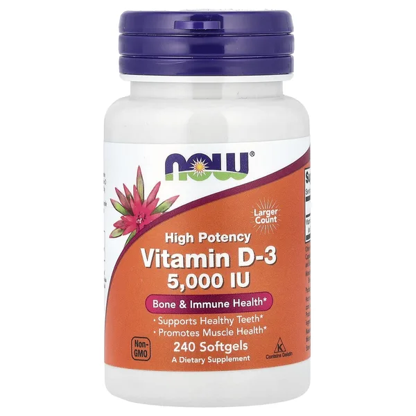 Vitamin D-3, High Potency, 5,000 IU, 240 Softgels