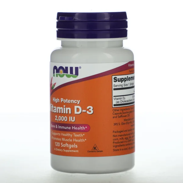 Vitamin D3, 2,000 IU, 120 Capsules