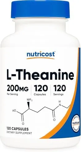 Nutricost L-Theanine 200mg, 120 Capsules, Double Strength - Non-GMO, Gluten Free