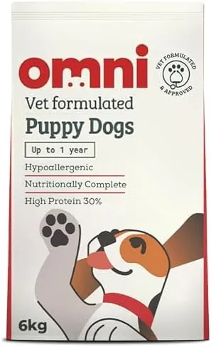 OMNI Hypoallergenic Dog Food for Puppies 6Kg - Protein-Rich Dry Puppy Kibble, Made in the UK with Natural Ingredients, Backed by Vets, Supported By Science, Dragons’ Den Winners