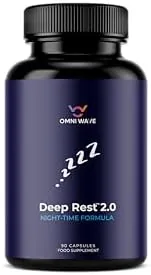 Deep Rest – Natural Sleep and Relaxation Support Supplement with Magnesium L-Threonate, Glycine, Apigenin, Lemon Balm, Griffonia 5HTP, L-Theanine & Vitamin B6 – 60 Vegan Capsules