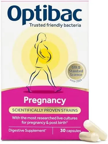 Pregnancy - Most Researched Pregnancy Probiotics - Also for Breastfeeding & Post Birth - for Gut & Intimate Flora - 30 Vegan Capsules