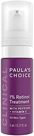 Paula's Choice CLINICAL 1% Retinol Treatment - Anti Aging & Skin Firming Serum for Face - Fights Wrinkles - with Vitamin C & Peptides - All Skin Types - 5 ml