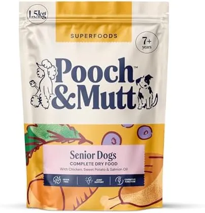 Pooch & Mutt - Complete Senior Dry Dog Food (Grain Free), Chicken & Superfood Blend, 1.5kg