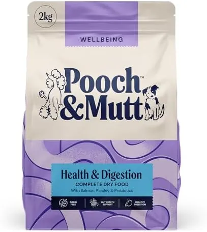 Pooch & Mutt - Health & Digestion, Complete Dry Dog Food (Grain Free), Salmon and Sweet Potato, 2kg