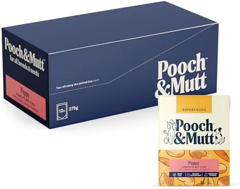 Puppy, Complete Wet Dog Food Grain Free, Dry Dog Food Topper, Chicken Flavour, 12x375g