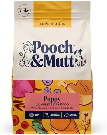 Puppy Superfood Complete Dry Dog Food Grain Free (Regular Sized Kibble), Chicken, 7.5kg