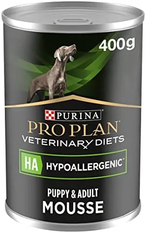 PRO PLAN VETERINARY DIETS HA Hypoallergenic Mousse Wet Dog Food 400g (Pack of 12)