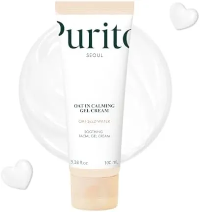 PURITO Oat In Calming Gel Cream, Oat Seed Water, Lightweight Non-Sticky Moisturizer, Non-Comedogenic, Fragrance-Free, Korean Skincare, 100ml 3.38 fl.oz