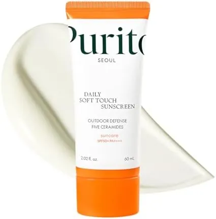 PURITO SEOUL Daily Soft Touch Sunscreen, 60ml, SPF50+ PA++++, Ceramides, Non White Cast, Water-Resistant UVA & UVB Protection, K-Beauty