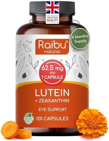 Lutein and Zeaxanthin Supplement - 50 mg Lutein, 12.5 mg Zeaxanthin - with Eye Vitamins: Vitamin A & B2 - High Strength Eye Supplement for Vision Health - 120 Vegan Capsules, 4 Month Supply