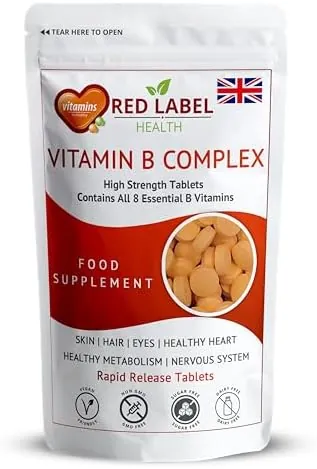 Vitamin B Complex High Strength 360 Tablets (1 Year Supply) - B1, B2, B3, B5, B6, B12, Biotin & Folic Acid for Men & Women, Vegan & Vegetarian-Friendly