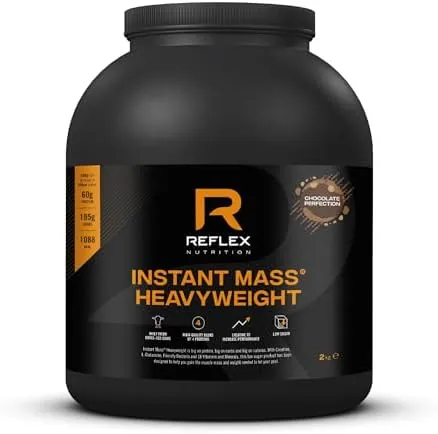 Reflex Nutrition Instant Mass Heavyweight - Mass Gainer - Over 1000 Kcal per Serving, 60g Protein, Creatine - High Calorie Post Workout or Before Bed Protein Shake (Chocolate Perfection, 2 kg)
