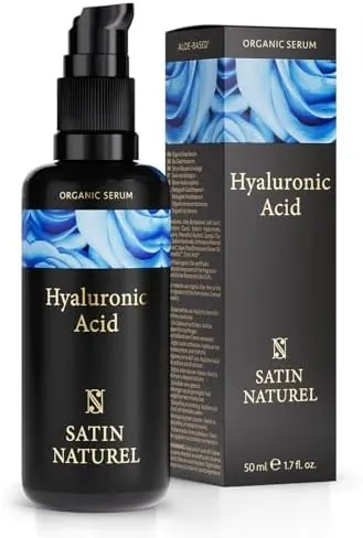 Satin Naturel High-Dose Hyaluronic Serum 50 ml – Organic Hyaluronic Acid Facial Serum – Anti-Aging Moisturizing Serum – Vegan – 24h Hydration – Facial Care for Women and Men