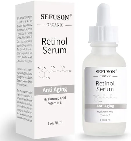 Retinol Serum, High Strength Anti-aging Serum with Hyaluronic Acid & Vitamin E, Face Serum, for Wrinkles, Pigmentation, Fine Lines & Sensitive Skin.1Oz