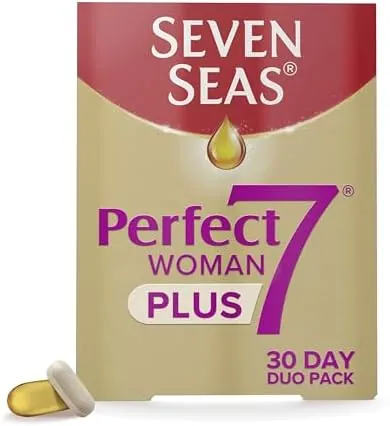 Seven Seas Perfect7 Woman Plus, Multivitamin For Women With Omega-3, Vitamin D And Zinc For Women’s Health Support 1-7, 30 Tablets plus 30 Capsules, 1 Month Supply