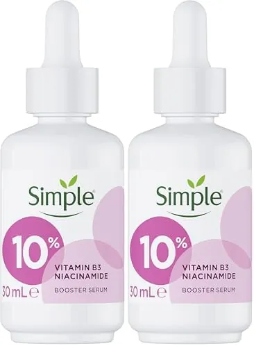 Simple 10% Niacinamide (Vitamin B3) Serum Suitable for all skin types for even skin tone and texture 30 ML (Pack of 2)