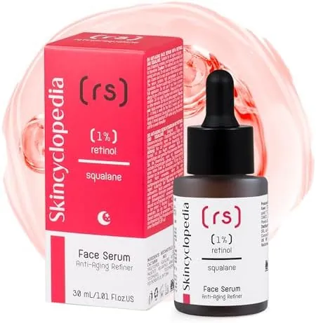 Skincyclopedia 1% Retinol Serum with Squalane and Vitamin E - Acne Prone and Oily Skin Moisturiser, Dark Spot Remover and Pore Minimizer, for Men and Women, 30ml