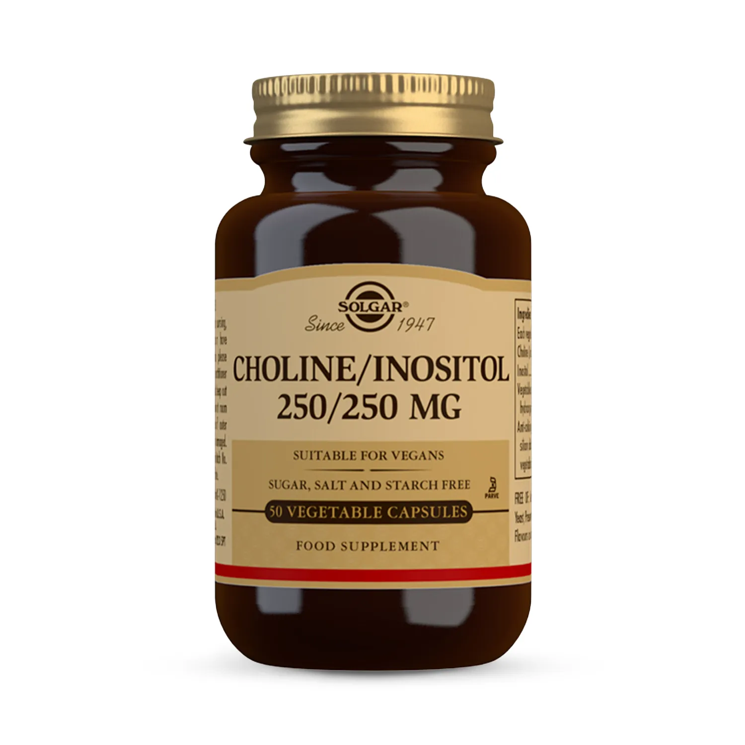 Choline 250mg / Inositol 250mg Vegetable 50 Capsules