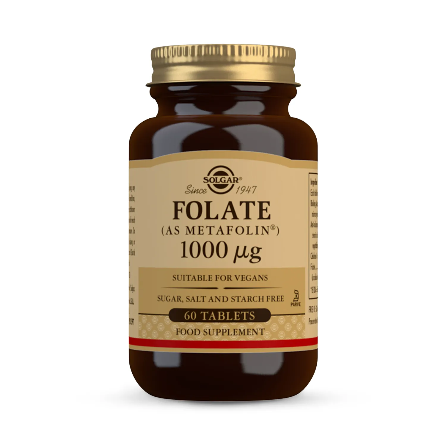Folate (As Metafolin) 1000µg 60 Tablets