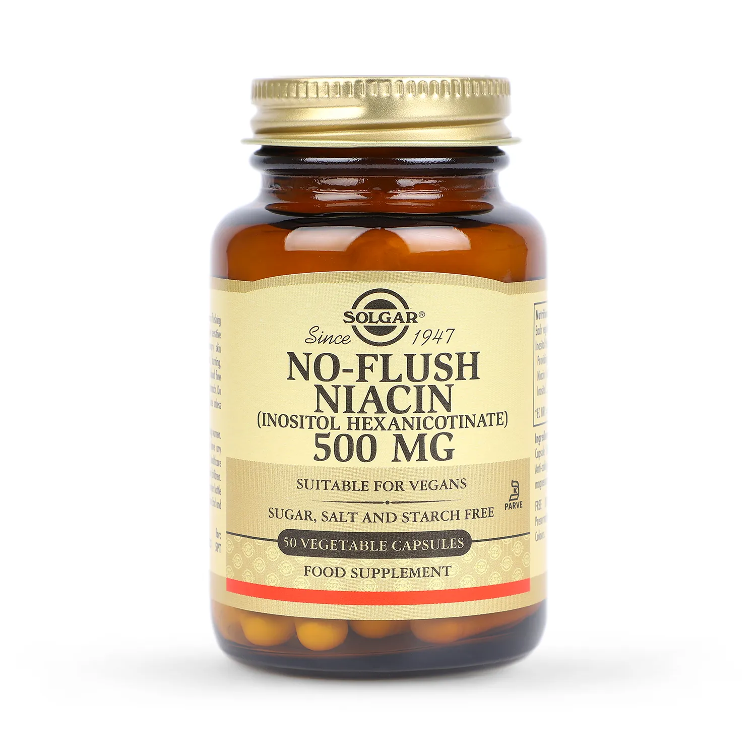 No-Flush Niacin 500mg 50 Vegi Capsules