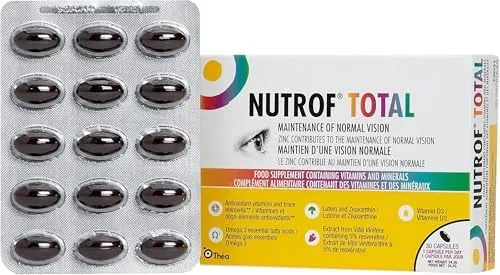 Nutrof Total Capsules – Eye Health Supplement with Lutein, Zeaxanthin, Omega 3, and Antioxidants