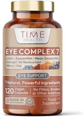 Eye Complex 7-120 Capsules - Lutein, Meso-Zeaxanthin, Zeaxanthin, NZ Blackcurrant, Bilberry, Goji & Eyebright – 4 Month Supply – UK Manufactured