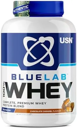 USN Blue Lab Whey Protein Powder: Chocolate Caramel - Whey Protein 2kg - Post-Workout - Whey Isolate - Muscle Building Powder Supplement With Added BCAAs