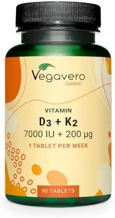Vegavero Vitamin D3 7000 IU + 200 µg Vitamin K2