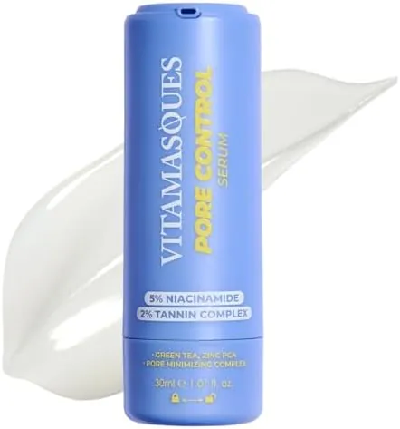Vitamasques Pore Minimizer Serum with Niacinamide and Hyaluronic Acid - Korean Skincare Brightening Face Serum for Women - Oil and Sebum Control for Glass Skin, Hydrating Formula, 1.01 Fl Oz