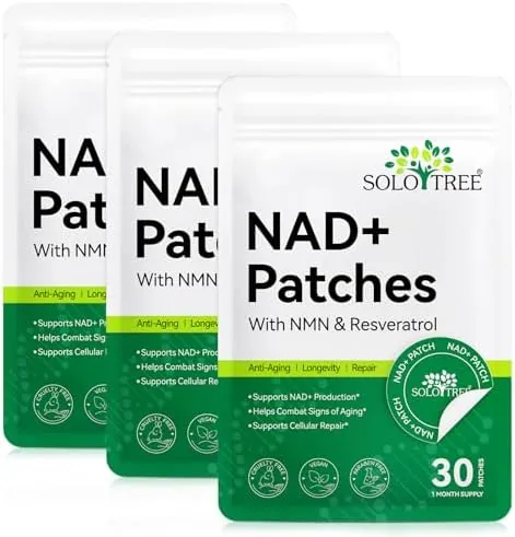 NAD Patches 90PCS, NAD Supplements with NMN & Resveratrol, Anti-Aging, Cellular Repair, NAD+ Production, Vegan, Cruelty Free, Paraben Free