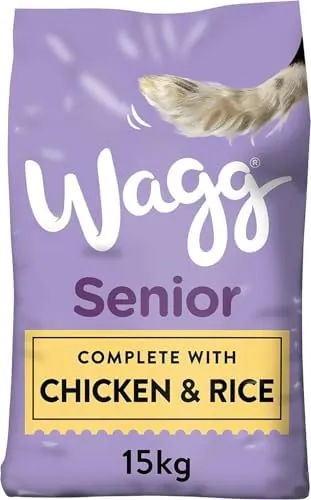 Wagg Senior Complete Dry Dog Food Chicken & Rice 15kg - 28% Meaty Ingredients